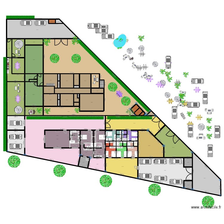 LOC COM / MAISON / APPARTS / LOC COM 2 0912E. Plan de 92 pièces et 1877 m2