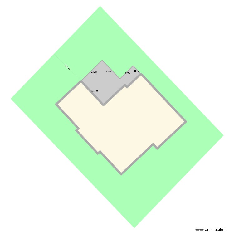 Maison. Plan de 2 pièces et 208 m2