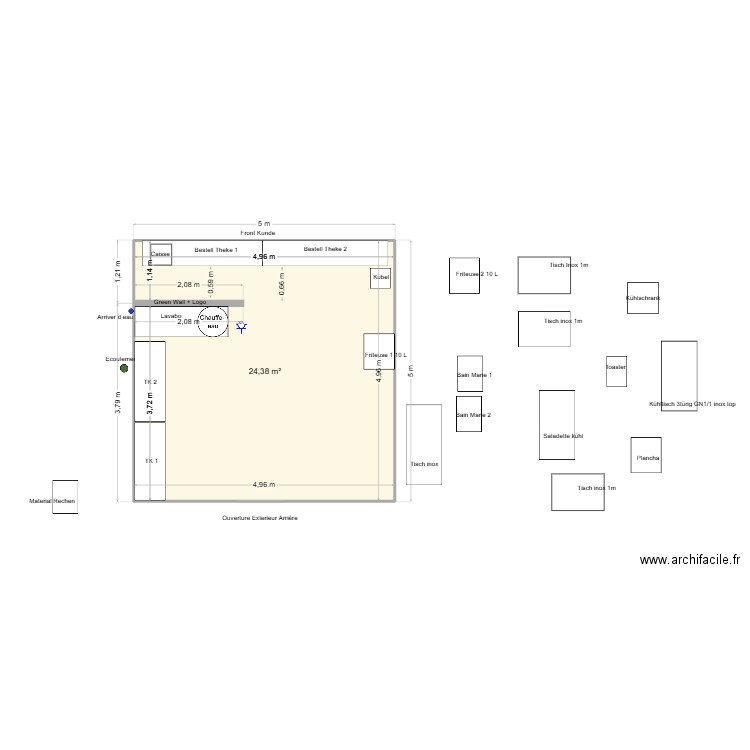 ZOA V2. Plan de 1 pièce et 24 m2