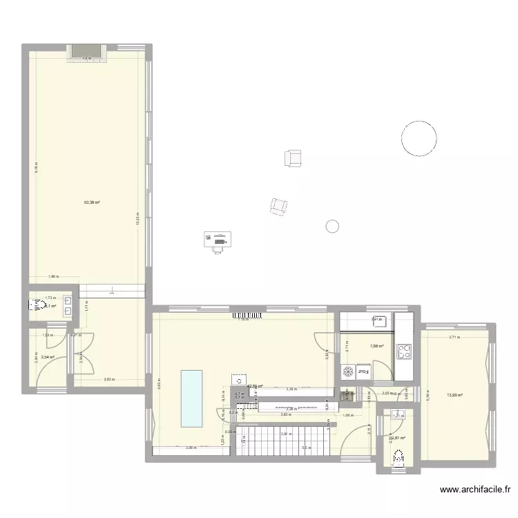Bussière new travaux pte cuisine 0023. Plan de 8 Pièces et 127 m² Bussière new travaux pte cuisine 0023. Plan de 8 Pièces et 127 m²