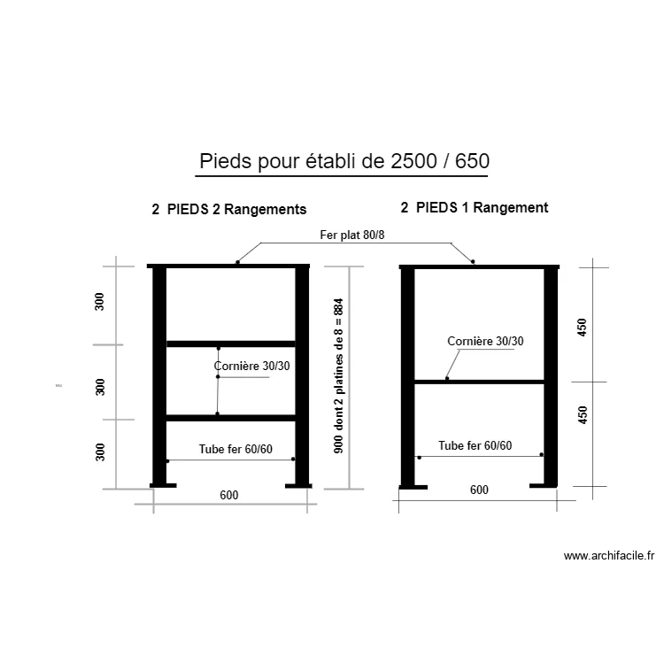 Pieds d\'&eacute;tabli. Plan de 