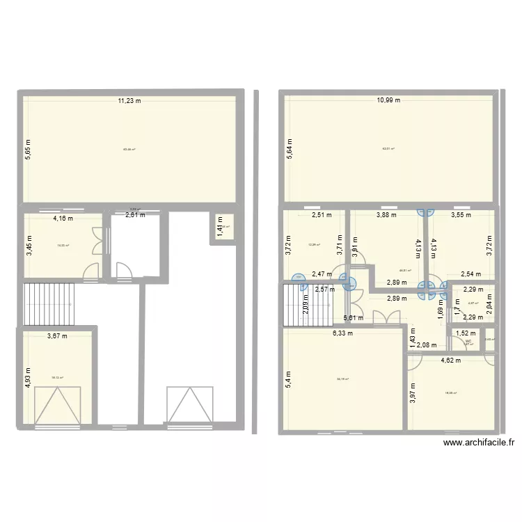 Zouaghi. Plan de 13  et 278 m²