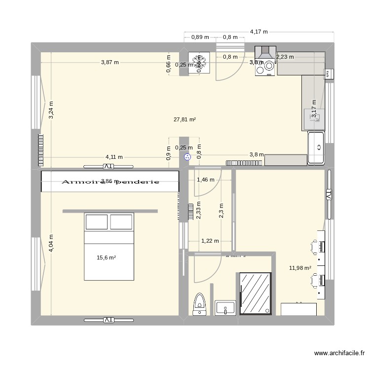 plan d&eacute;finitif maison. Plan de 0 pièce et 0 m2