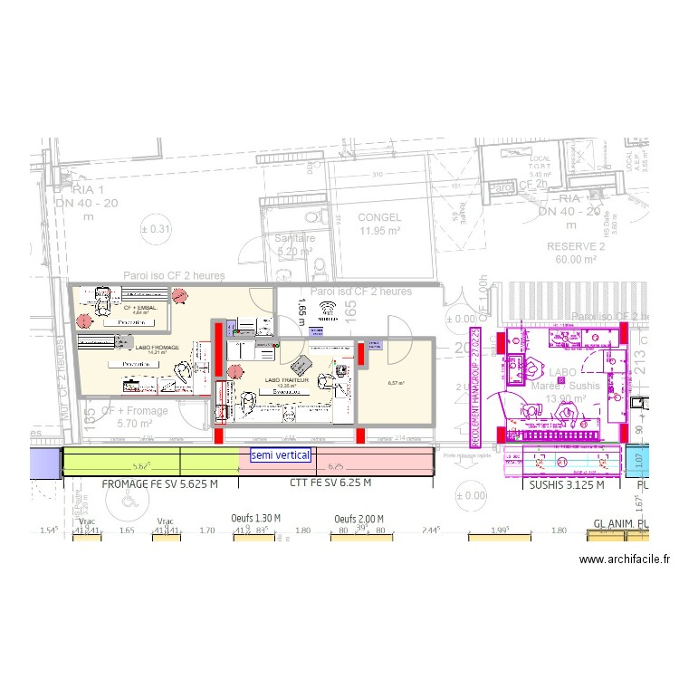 Montchat V4. Plan de 6 pièces et 39 m2
