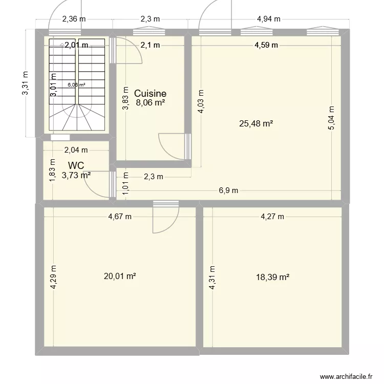 nagwa fouad. Plan de 6  et 82 m²
