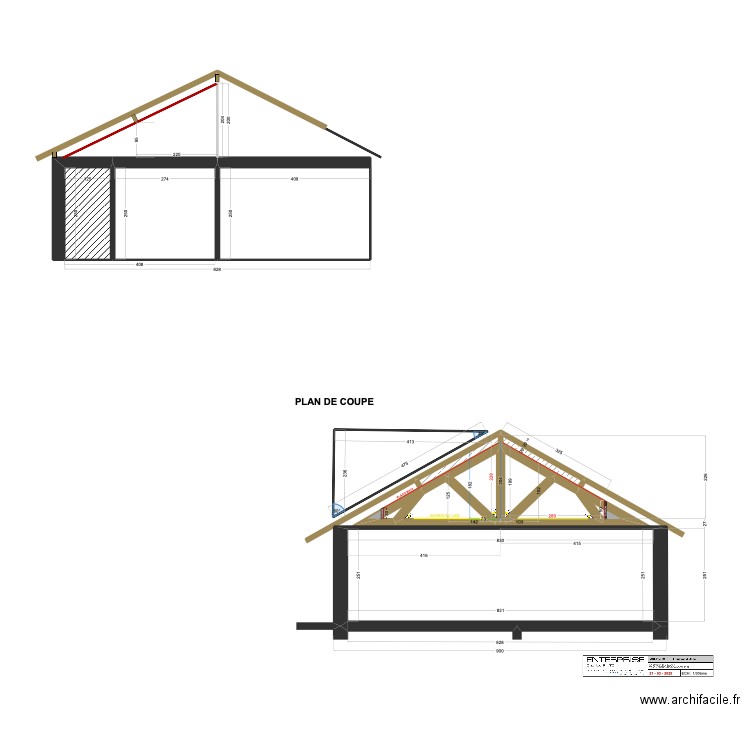 BRL - COUPE FERME. Plan de 12 pièces et 51 m2