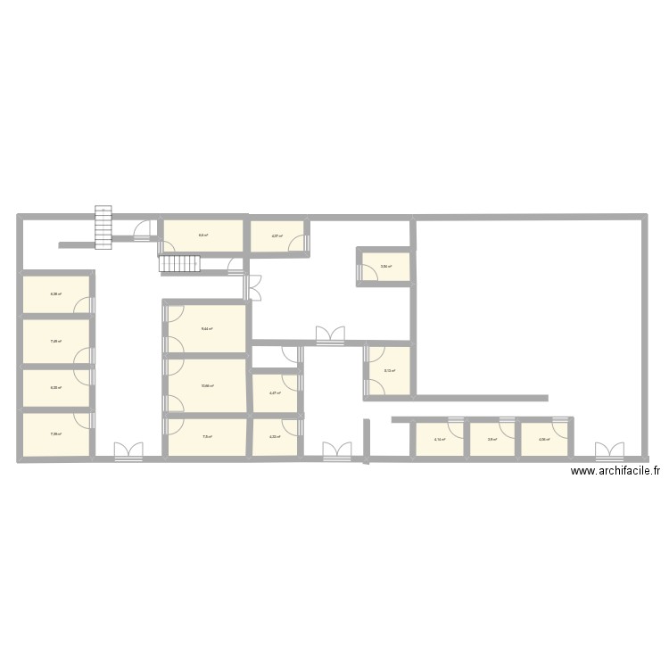 oml. Plan de 16 pièces et 96 m2