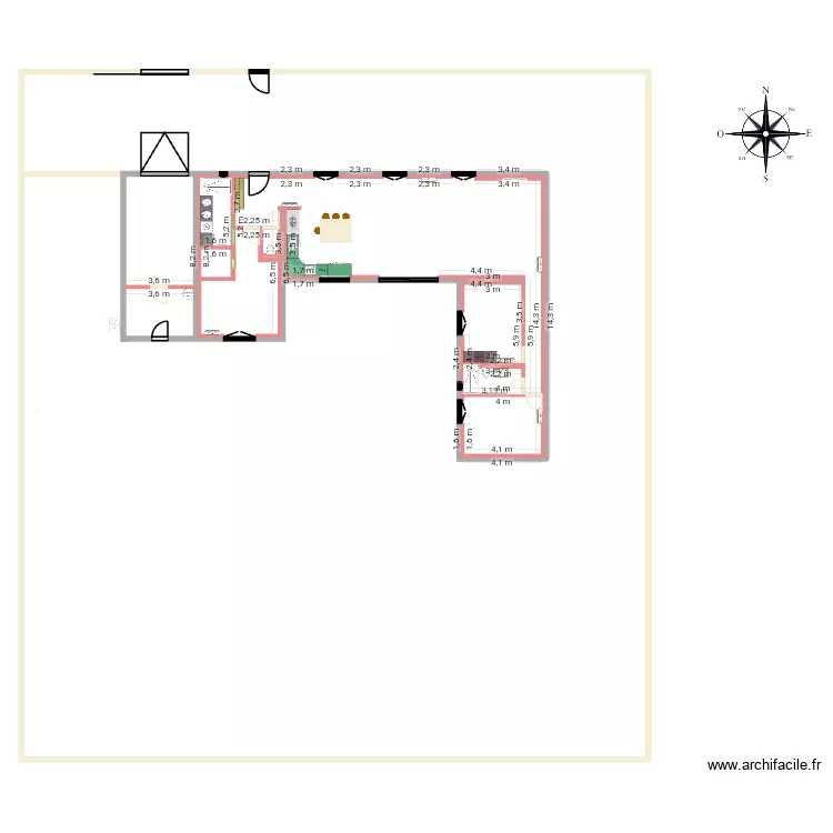 PLAN ECHELLE MUR INT. Plan de 