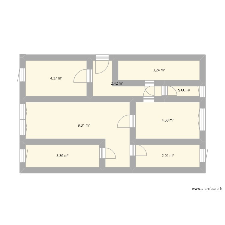 maison hakim. Plan de 8 pièces et 31 m2