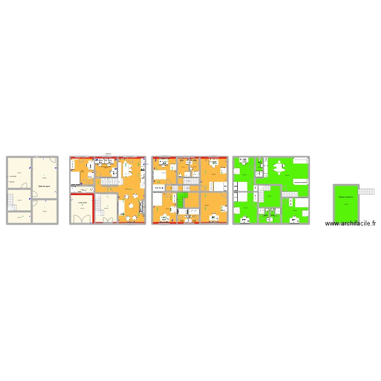 Hambursin 20 techniques. Plan de 31 pièces et 395 m2