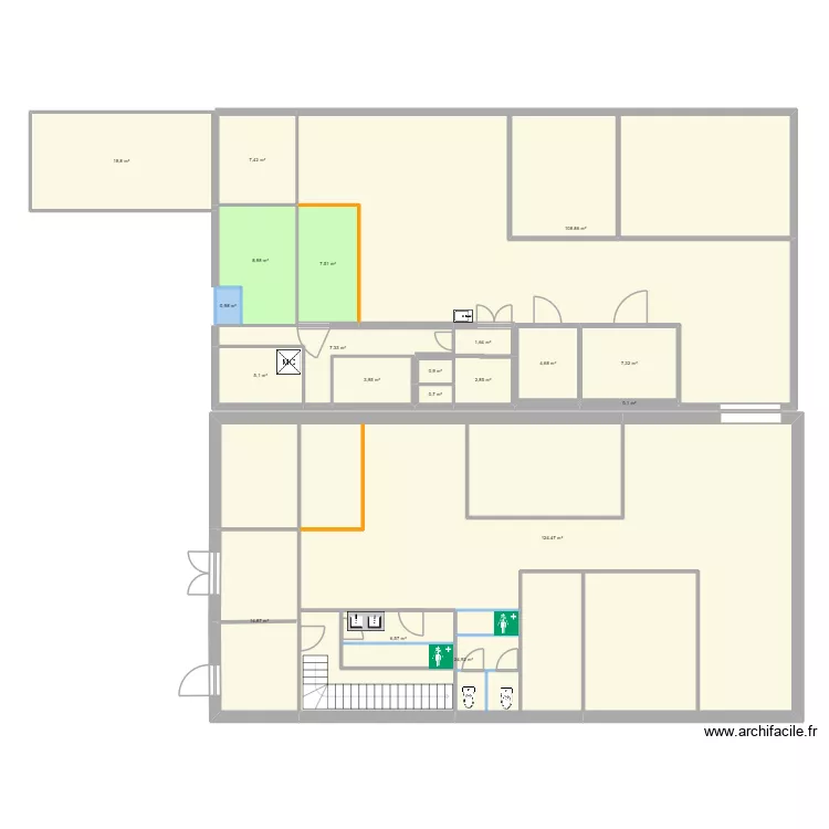 plan usine. Plan de 20  et 358 m²