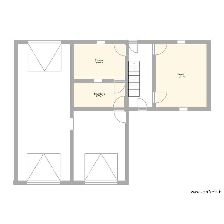 Philippe & Anaïs. Plan de 7 pièces et 59 m2