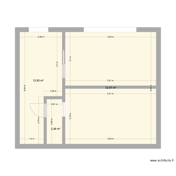 CUISINE VERANDA 12 Avril 2025. Plan de 3 pièces et 48 m2
