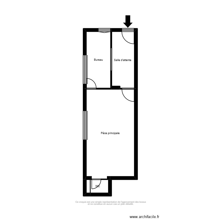 387 - LORENZATI. Plan de 6 pièces et 31 m2