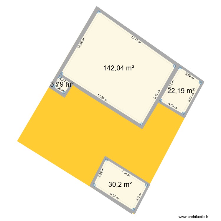 LES ALEXIS EMPRISE SOL. Plan de 4 pièces et 198 m2