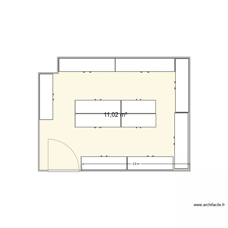 OFFICE BUREAU DARDILLY. Plan de 1 pièce et 11 m²