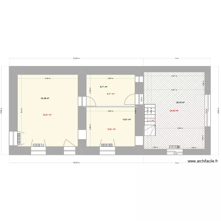plan SLG RDC 2. Plan de 7 pièces et 141 m²