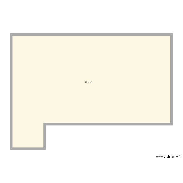 moi. Plan de 1 pièce et 116 m2