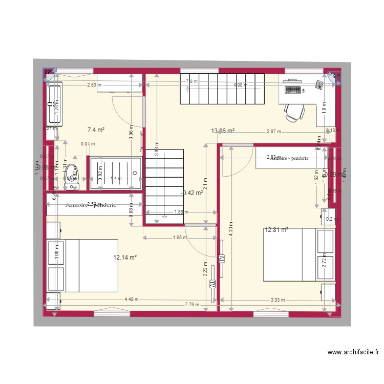 TITI 1ER. Plan de 7 pièces et 96 m2