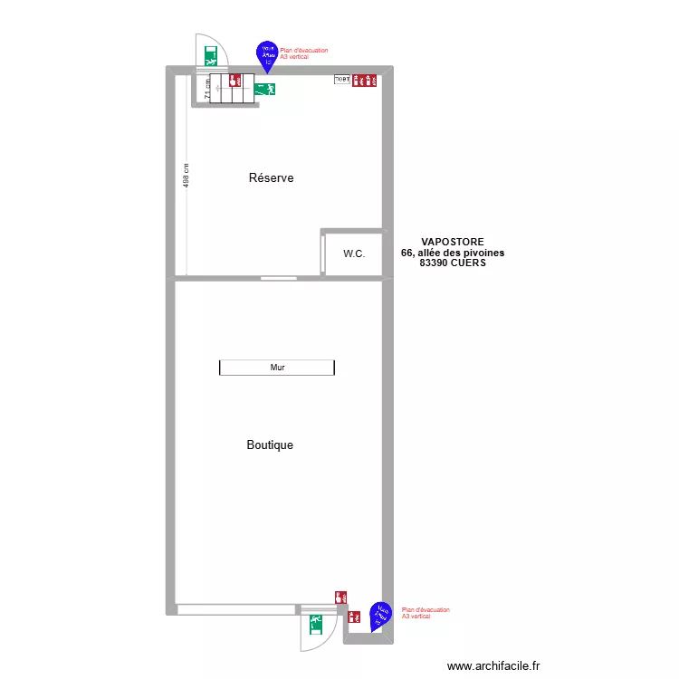 Vapostore Cuers. Plan de Vapostore Cuers. Plan de