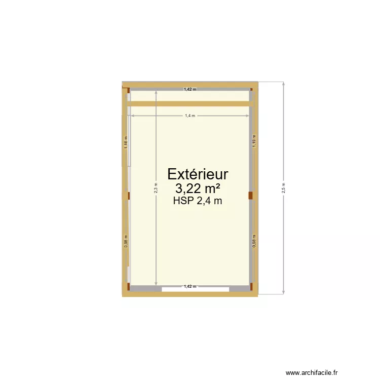 PROLJET ABRI DE JARDIN. Plan de 1 pièce et 3 m²