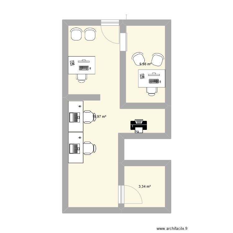 laforet romilly. Plan de 3 pièces et 29 m2