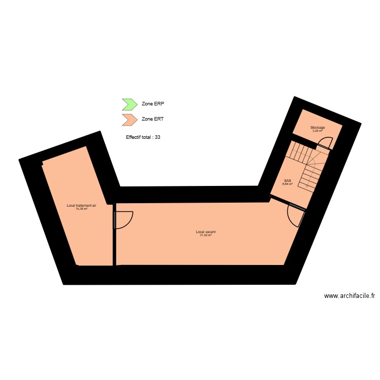 Toulouse Metz - ERP R+2. Plan de 5 pièces et 154 m2