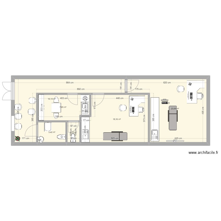 cabinet . Plan de 0 pièce et 0 m2