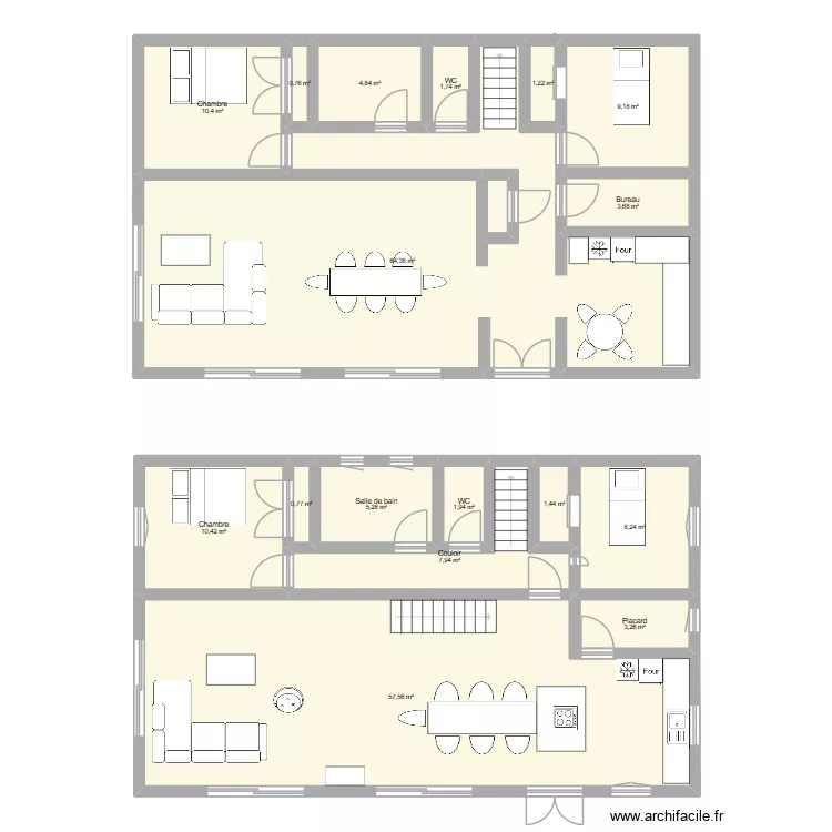 reno beaumont. Plan de 17  et 193 m²