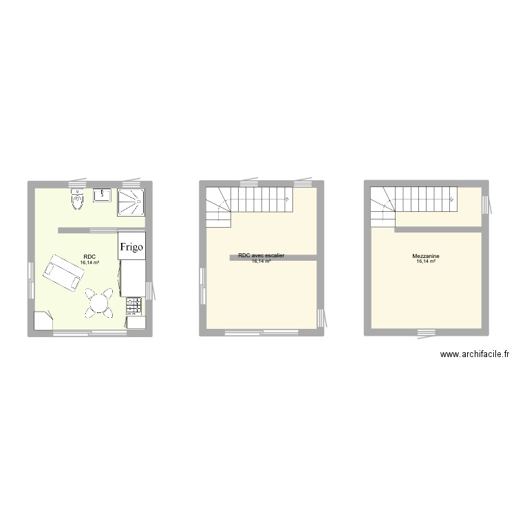 Bungalow 20m2 avec mezzanine projet essaouira. Plan de 3 pièces et 48 m2