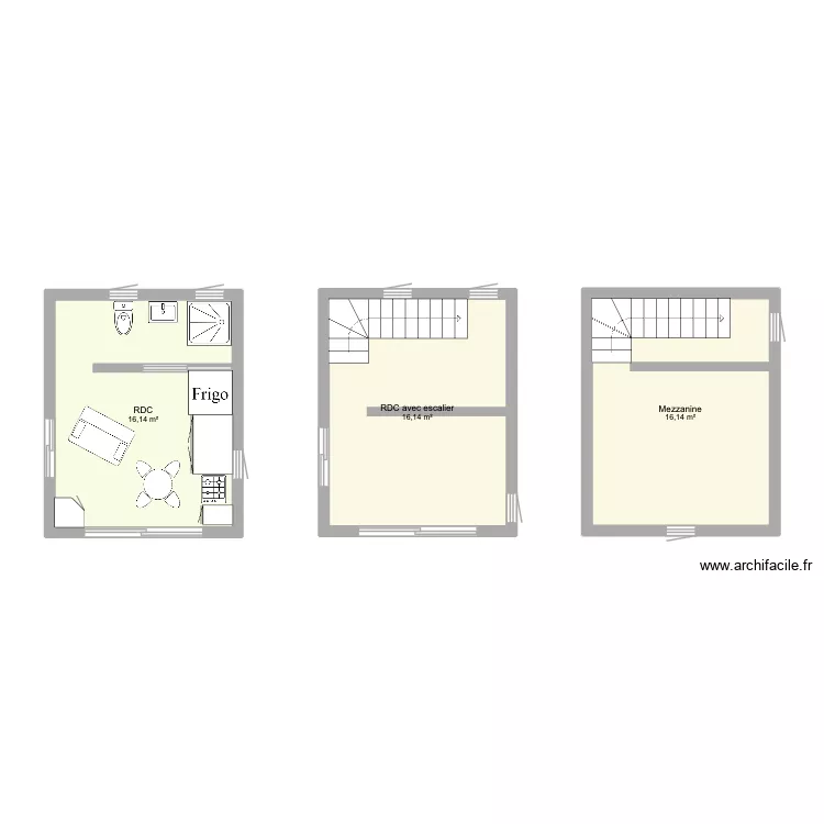 Bungalow 20m2 avec mezzanine projet essaouira. Plan de 