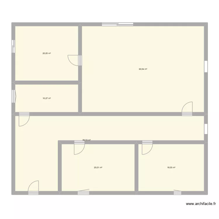 coure 0.2. Plan de 6  et 169 m²