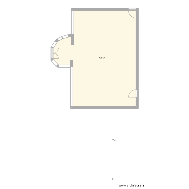 ECOLE. Plan de 1 pièce et 72 m2