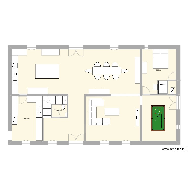 cours 5. Plan de 12 pièces et 151 m2