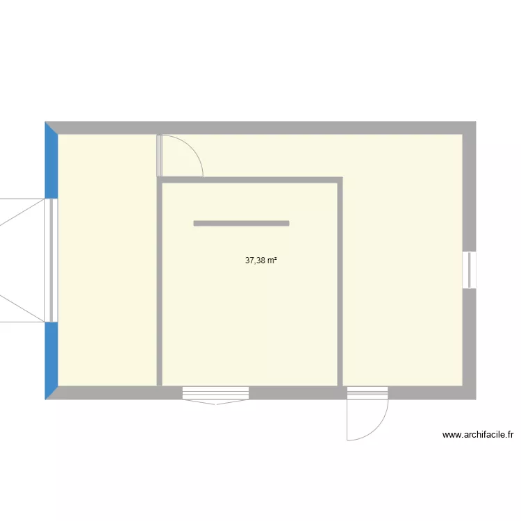 Garage 1. Plan de 1  et 37 m²
