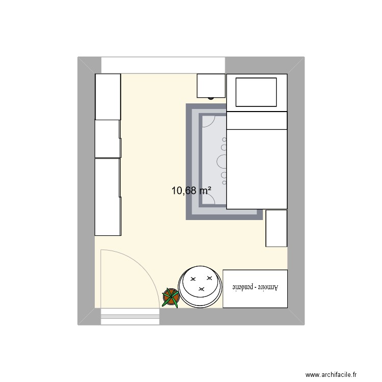 Chambre Axel v1. Plan de 1 pièce et 11 m2