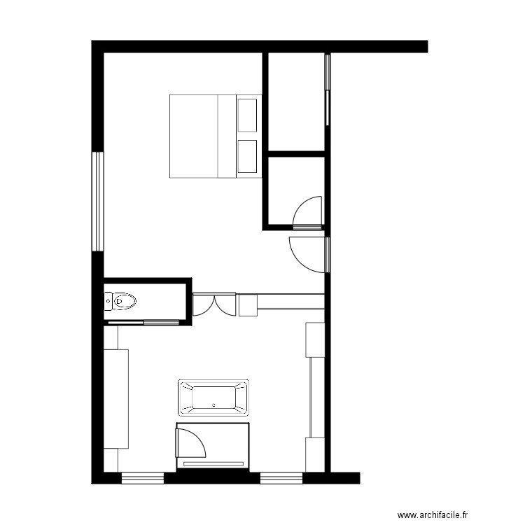 Roy suite 1. Plan de 4 pièces et 43 m2