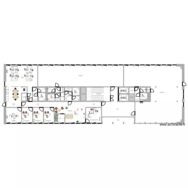 Clermont Ferrand RDC - V2. Plan de 89  et 625 m²