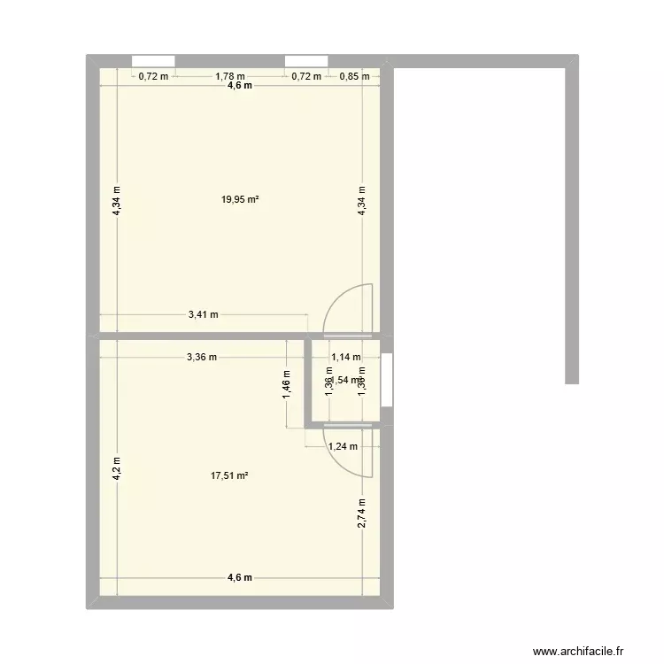 sprimont. Plan de 3 Pièces et 39 m²