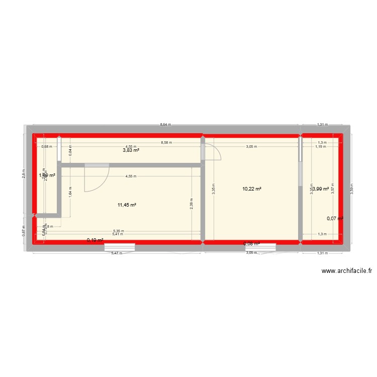 annexe saint antoine. Plan de 16 pièces et 64 m2