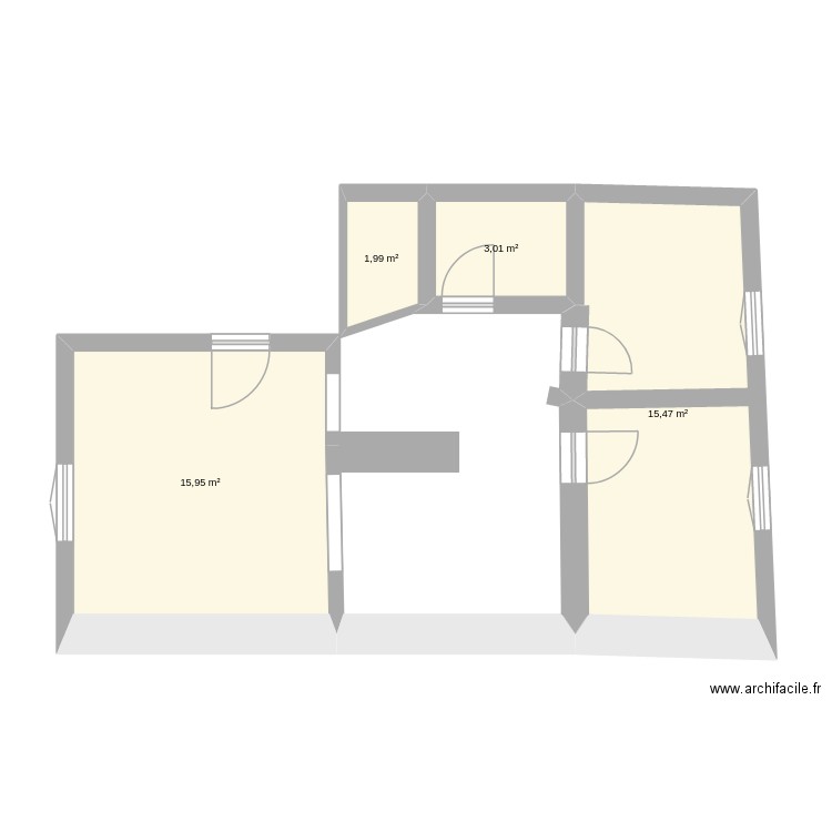 pamiers rdc projet. Plan de 4 pièces et 36 m2