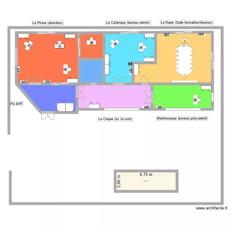 bureau avant2. Plan de 