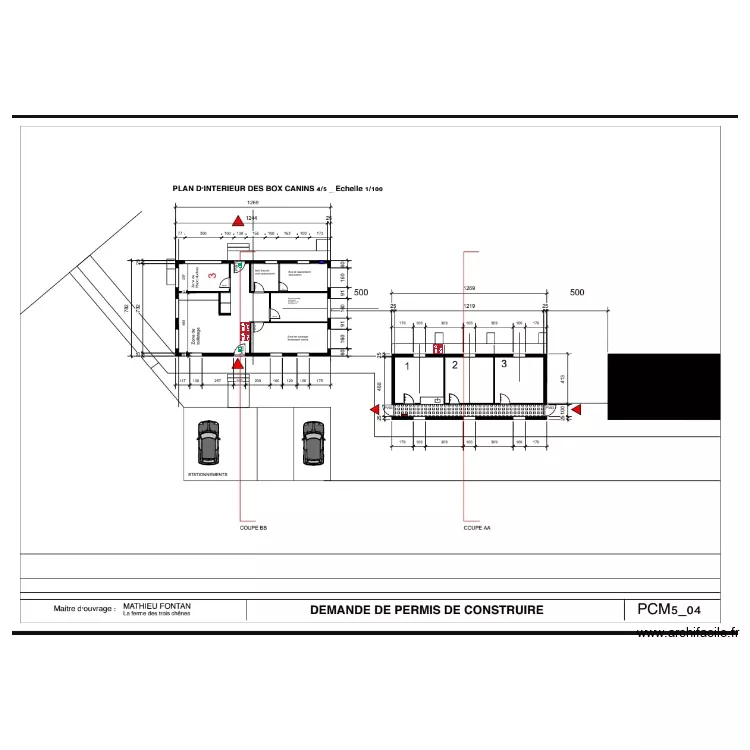 box + locaux ert. Plan de 