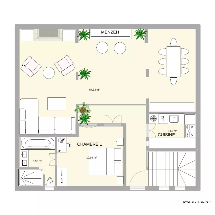 riad Kasbah 2 RDC &eacute;. Plan de 