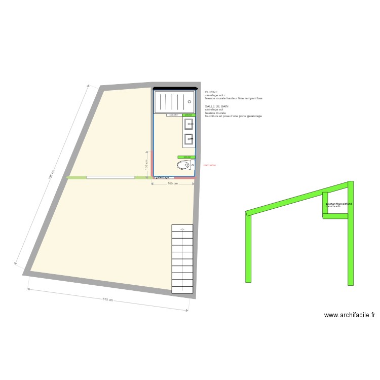 CABOT (modification janvier 2024). Plan de 3 pièces et 35 m2