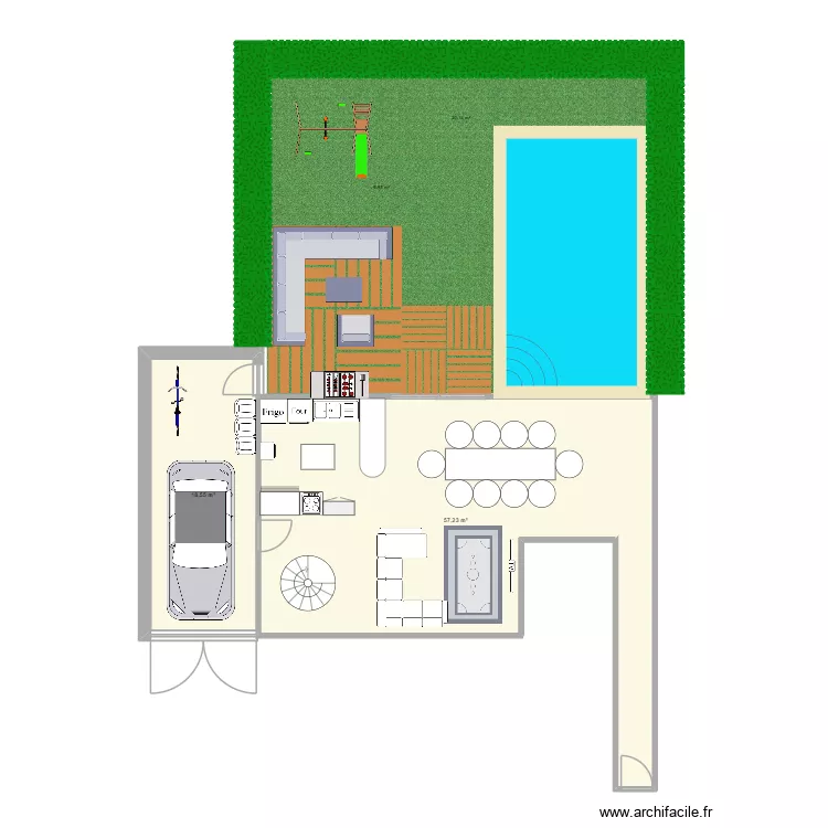 maison. Plan de 2  et 76 m²
