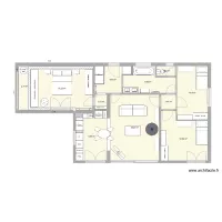 Cuisine avec ouverture de la cuisine et buffet de part et d'autre poele et modif chambre enfants