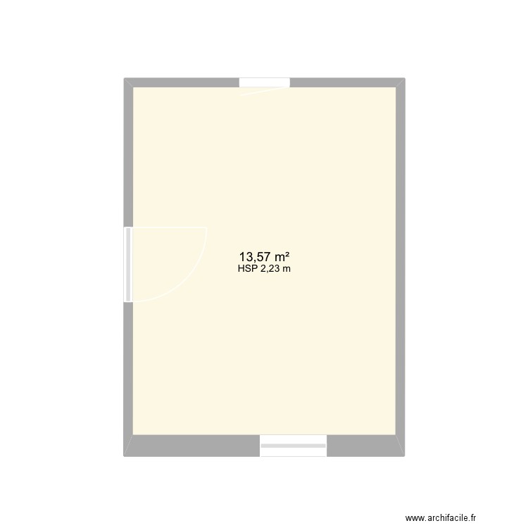 Plan interieur atelier. Plan de 1 pièce et 14 m2