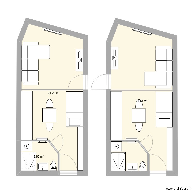 Avoriaz - Le Snow - T2. Plan de 3 pièces et 48 m2