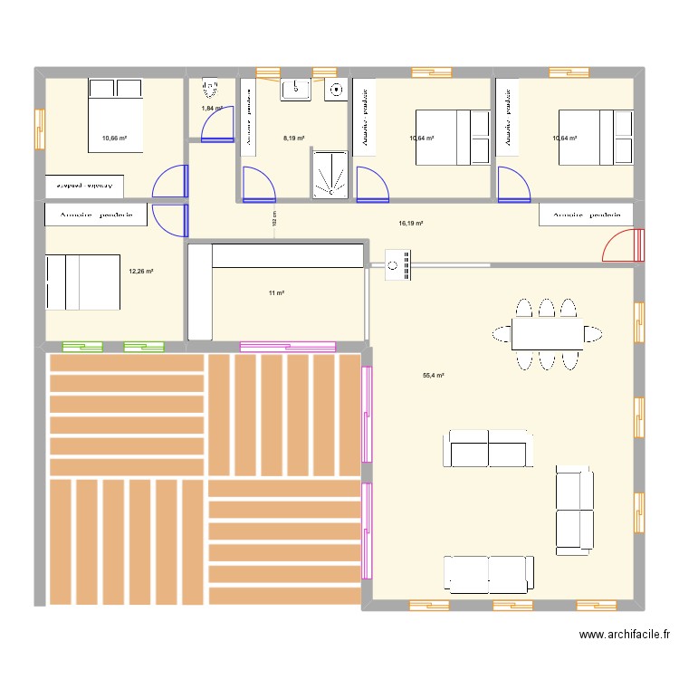 fc15. Plan de 9 pièces et 137 m2